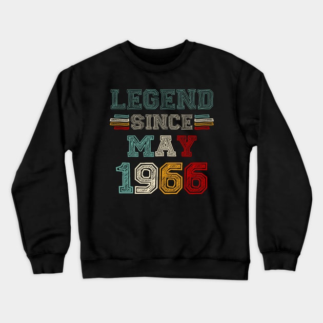 57 Years Old Legend Since May 1966 57th Birthday Crewneck Sweatshirt by TATTOO project